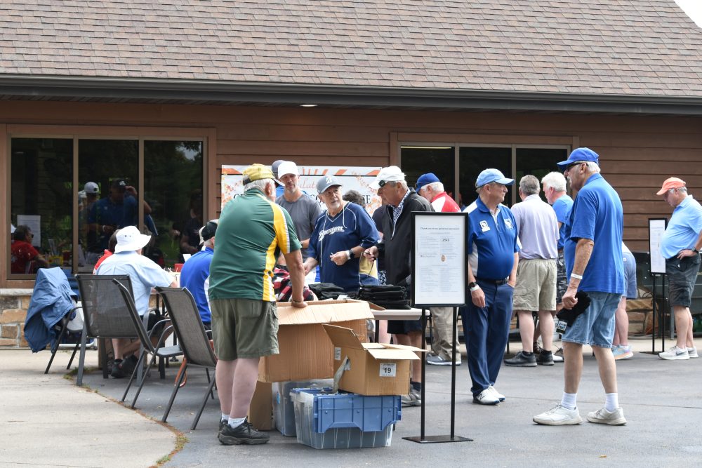 Group checking in for golf outing